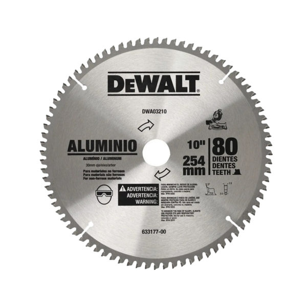 Disco de Aluminio 10" - 80 Dientes Dewalt DWA03210