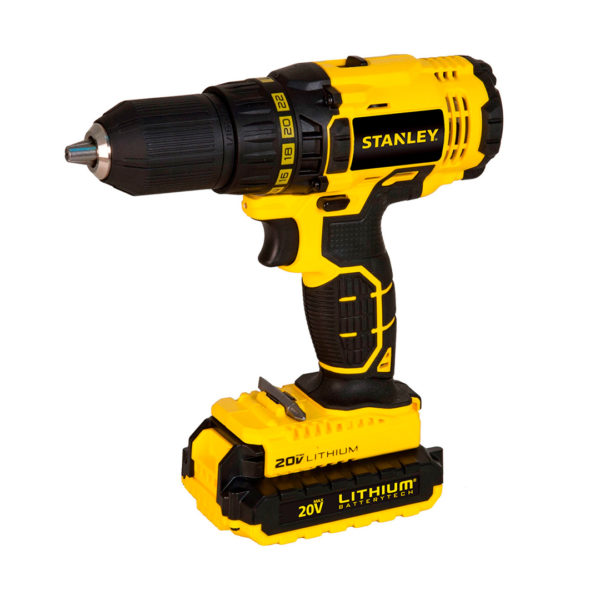 Taladro Rotación 20v + 2 Baterías Stanley Scd201c2k-b2c