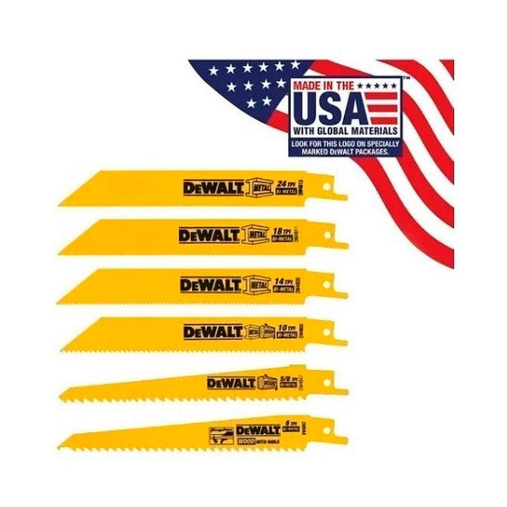 Dw4856 Set 6 Hojas De Sierra Sable Madera y Metal Dewalt Dw4856