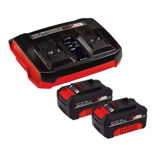 Cargador Doble Einhell + 2 Baterías 4 AH Power X-Change