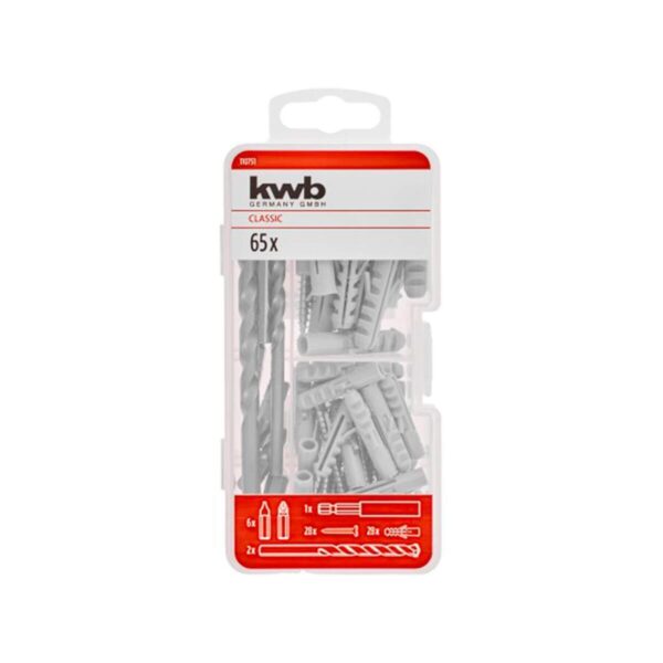 Set 65 Pcs Brocas, puntas y Tarugos KWB 49110751