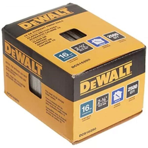 Clavo de acabado Dewalt 16ga 2-1/2 2500un DCS16250