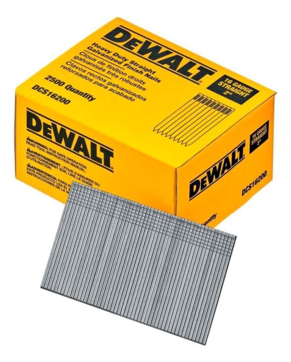 Clavo de acabado Dewalt 16ga 2" 2500un DCS16200