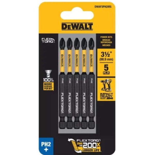 Set 5 Puntas de Impacto Dewalt Flextorq Ph2 X 3.1/2 DWAF3PH2IR5