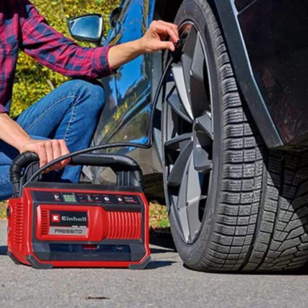 Kit Compresor Inal. Einhell Pressito 18/25 + Carg y Bat 2,5 AH