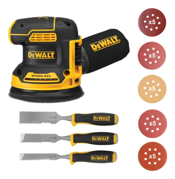Lijadora Roto Orbital Inal. Dewalt Dcw210b + 25 Lijas + 3 Formones - Imagen 1