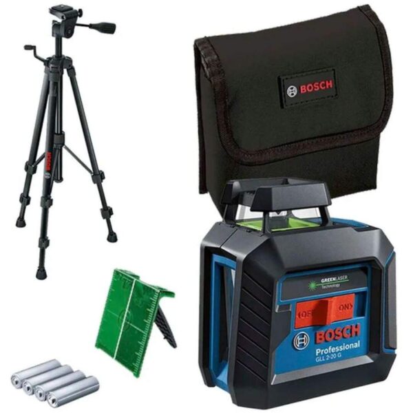 Nivel Láser Verde Bosch Gll 2-20 G 10m + Trípode Bt 150