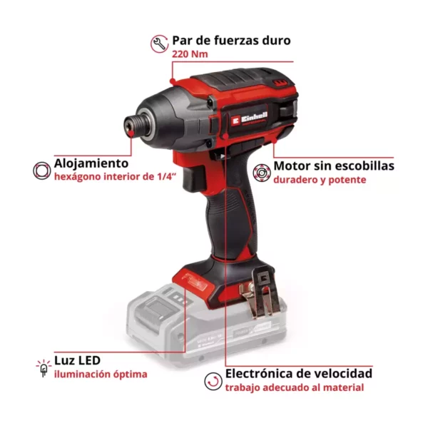 Atornillador Impacto Einhell TP-CI 18/220 Li BL - Sin Baterías - Imagen 2