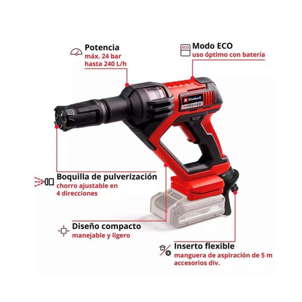 Hidrolavadora Inal. Einhell Hypresso 18/24-1 Li - Sin Bat. - Imagen 2