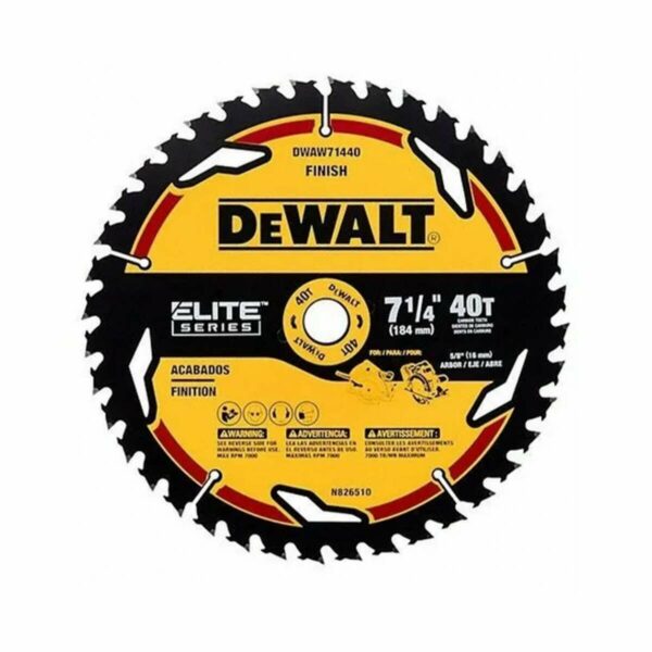 Disco Elite Sierra Circular Saw Blade 7-1/4 40D Dewalt DT90259 - Imagen 1