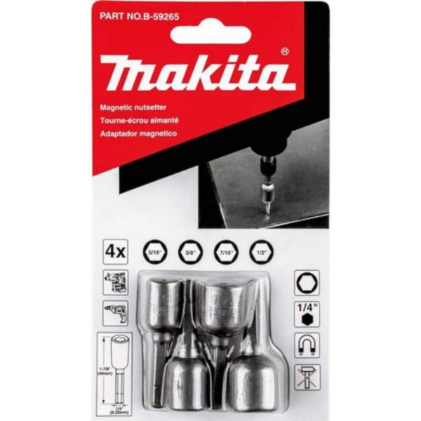 Set Adaptadores Magneticos 4 Pzs Makita B-59265 - Imagen 1