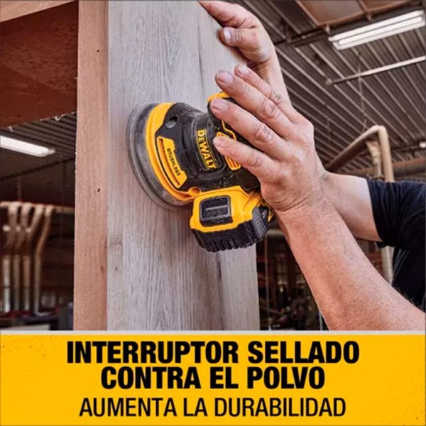 Lijadora Roto Orbital Inal. Dewalt Dcw210b + 25 Lijas + 3 Formones - Imagen 4