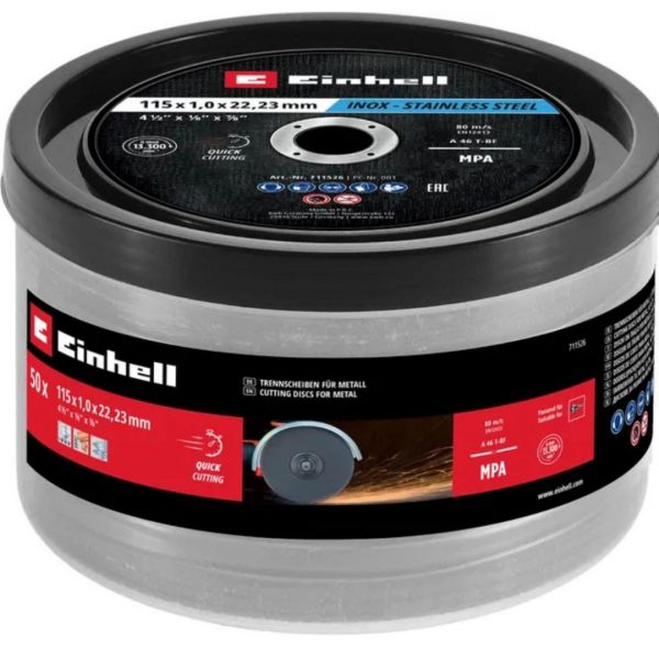 Set 50 Discos Corte Metal Inox 115X1MM Einhell 49711526 - Imagen 2