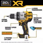 Taladro percutor 1/2" 20V XR Dewalt DCD1007B - Sin baterías - Imagen 3
