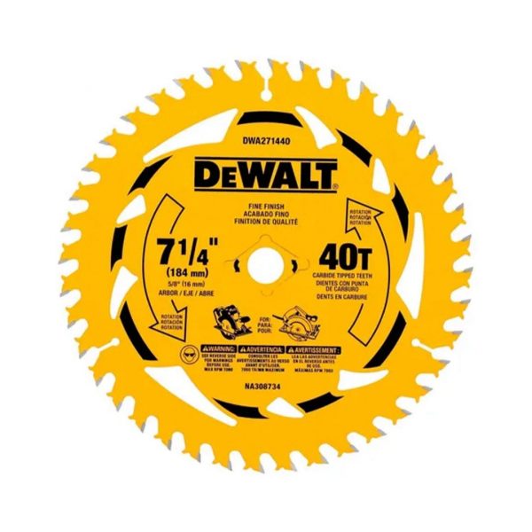 Disco De Sierra 7-1/4''x 5/8'' 40 Dientes - Dewalt DWA271440 - Imagen 1