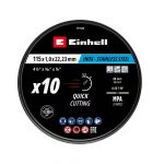 Set 10 Discos Corte Metal Inox 115X1MM Einhell 49711525 - Imagen 2