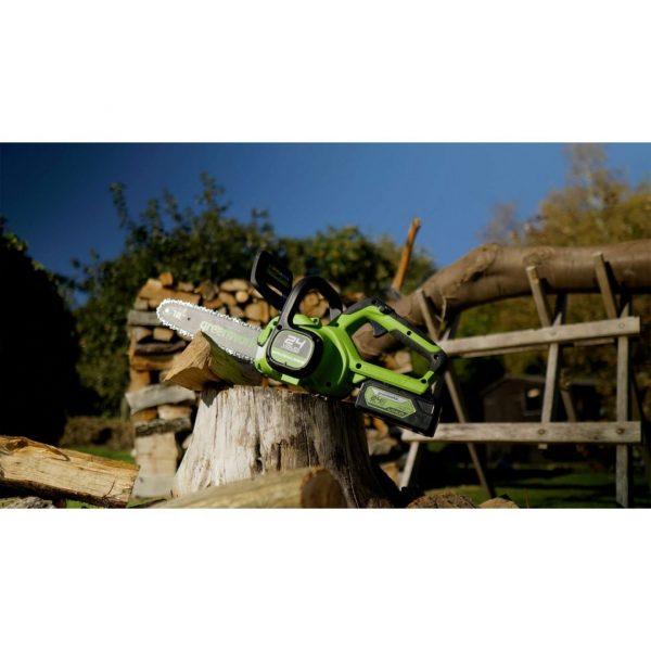 Motosierra Inal. 12" Greenworks 24V + Carg Y Bat 4.0 AH - 2007007VB - Imagen 2
