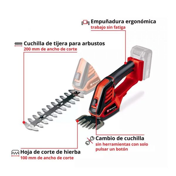 Cortasetos Ornamental Inal. Einhell GE-CG 18/100 Sin Baterias - Imagen 2