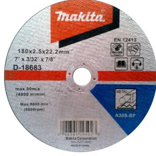 Pack 10 Discos de corte Metal 7" Makita D-18683 - Imagen 2
