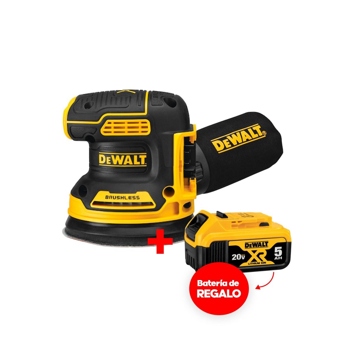 Promo Lijadora Orbital 20V Dewalt DCW210B + Bat 5AH Regalo 2 Promo Lijadora Orbital 20V Dewalt DCW210B + Bat 5AH Regalo - Imagen 1