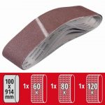 Set 3 Bandas Abrasivas 100x915mm (1xg60; 1xg80; 1xg120) Kwb - Imagen 3