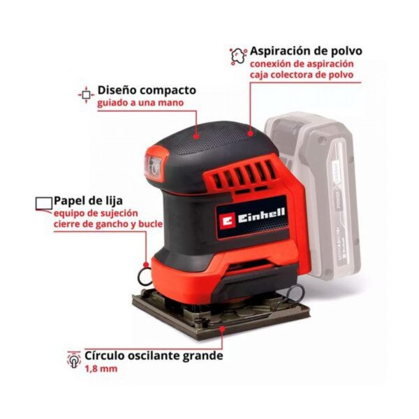 Lijadora Inal. Einhell TE-OS 18/113 3X Li - Sin Baterías - Imagen 2