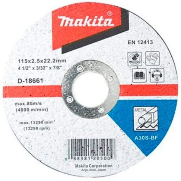 Pack 10 Discos de corte Metal 4 1/2" Makita D-18661 - Imagen 2