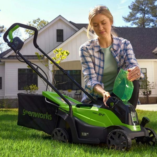 Cortacésped Inal. 13" Greenworks 24V + Carg y Bat 4.0 AH - 2534402 - Imagen 4