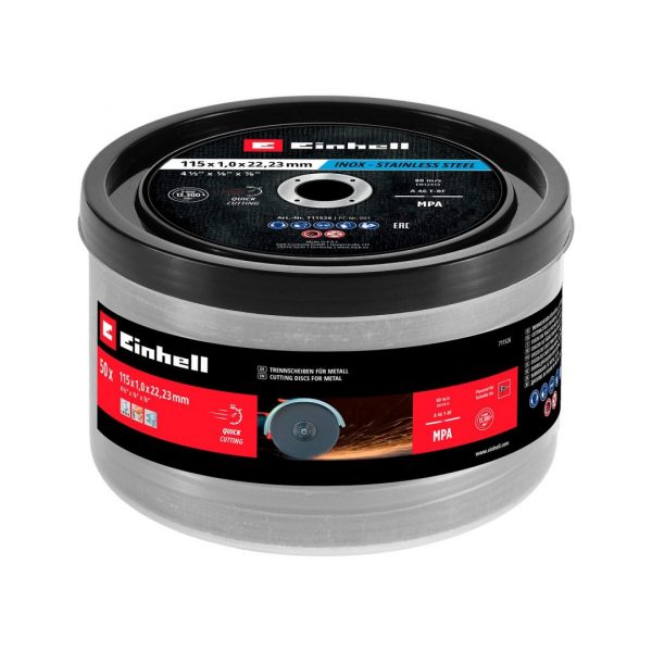 Set 50 Discos Corte Metal Inox 115X1MM Einhell 49711526 - Imagen 3