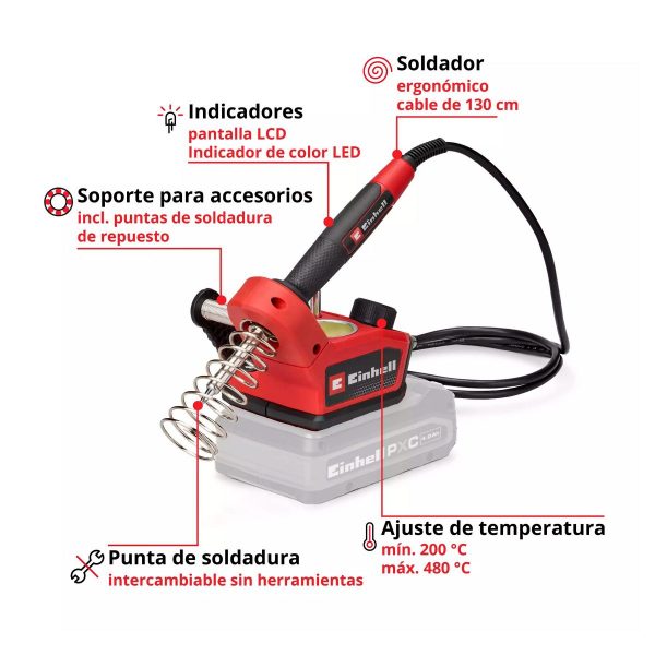 Soldador electronico Inal. Einhell TE-SI 18/480 Li E - Sin Baterías - Imagen 3