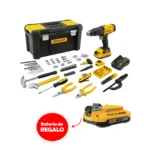 Kit Taladro Percutor Stanley SCD712D1H-B2 + Acc. y Herr. Manuales + Bat. de Regalo