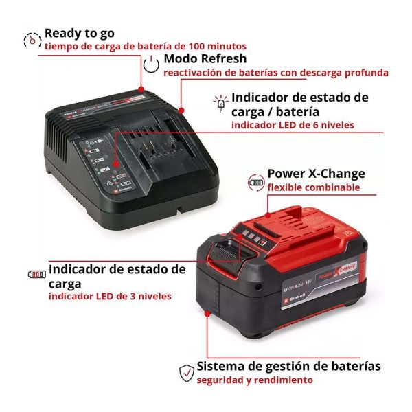 Starter Kit Cargador Y Bateria Einhell Pxc 5,2 Ah - Imagen 4
