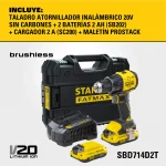 Taladro Atornillador Stanley 20V Brushless FATMAX SBD714D2T - Imagen 5