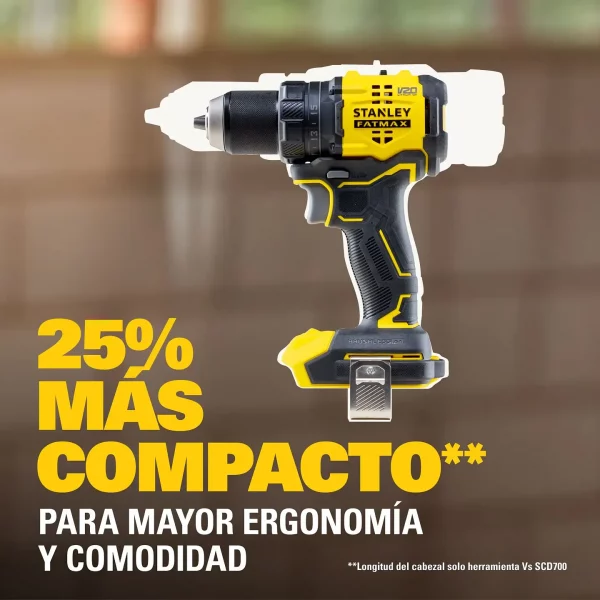 Taladro Atornillador Stanley 20V Brushless FATMAX SBD714D2T - Imagen 4