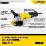 Esmeril Angular 4-1/2 900w Stanley STGS9115 - Imagen 5
