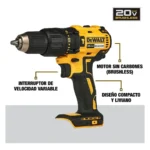 Taladro Percutor 1/2 20v Brushless Dewalt DCD7781B - Imagen 2